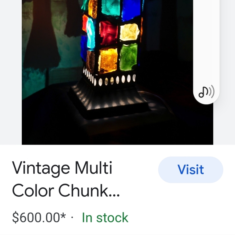 Mid century Brutalist chunk glass lamp - Picture 6 of 10